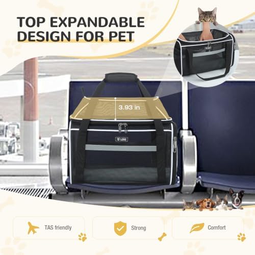 Lekereise Top-Expandable Pet Carrier Full Mesh 17x11x9.5 Inch Airline Approved - Image 5