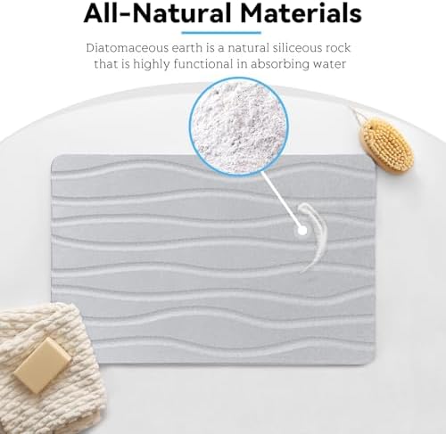 Bath Stone Mat, Fast-Absorbing, and Non-Slip Bathroom Mat, Inspired - Image 5