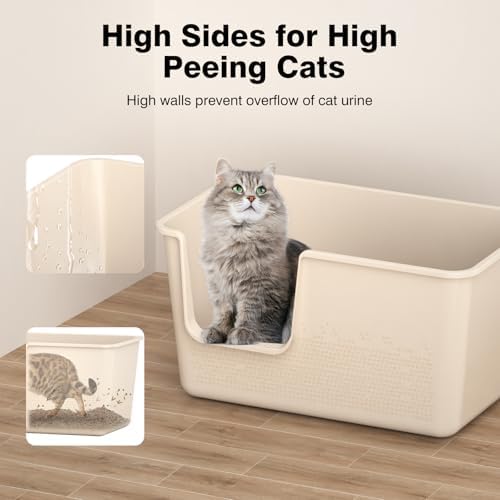Cat Litter Box with High Sided, 24.8" Lx14.9 Wx13.0 H, Extra Large Cat Litter - Image 3