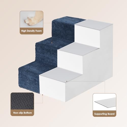 EHEYCIGA Dog Stairs for Small Dogs 13.5" H, 3-Step Dog Steps for Cats - Image 3