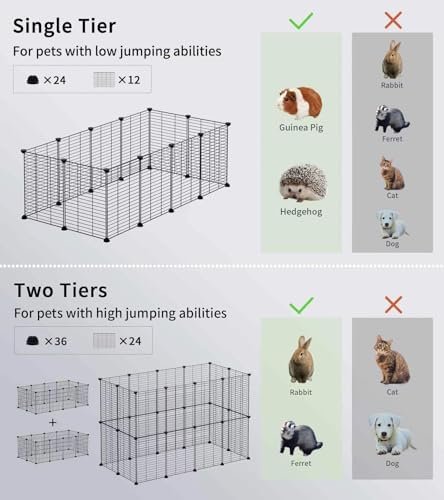 LURIVA Small Animal Playpen, Guinea Pig Cages, Pet Playpen, Rabbit Cage - Image 5