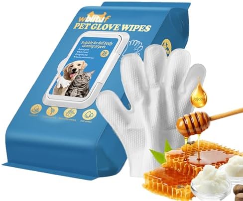 Pet Glove Wipes, Disposable Grooming Mitts by WBLITUF