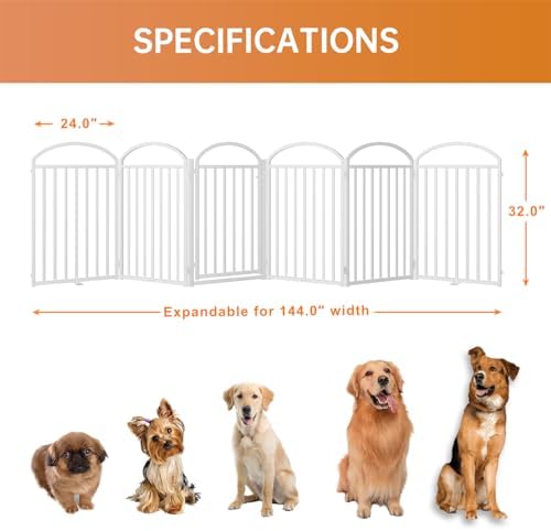 SNUOWU 6 Panels Full Matel Freestanding Dog Gates - Image 2