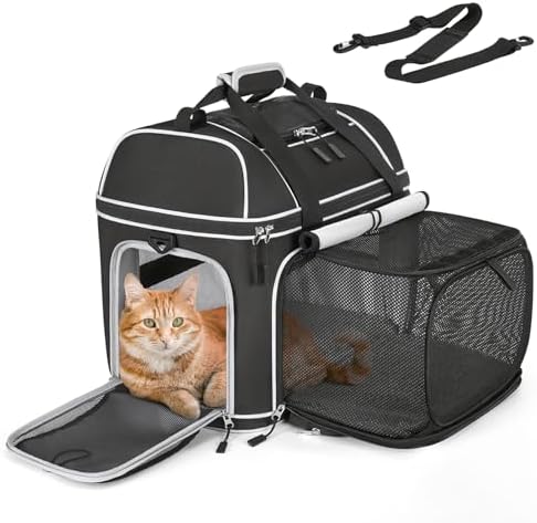 Expandable Pet Carrier: NOBLE DUCK Soft-Sided Cat Dog Carrier 17x11.8X Inches by NOBLE+DUCK