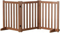 Wooden Freestanding Foldable Dog Gate, 24 Inch Height 3 Panel Pet Gate No Drill by Unknown