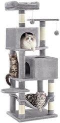SONGMICS HOME Cat Tree for Indoor Cats, Hammock and Condo, Light Gray by SONGMICSHOME