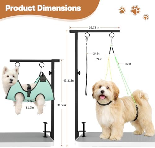 Dog Grooming Table Arm, 31.5"-43.3" Adjustable Pet Stand - Image 2