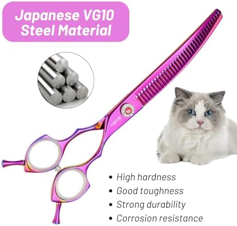 7.5" Curved Chunker Dog Grooming Scissors, 35 Teeth Shears - Image 4