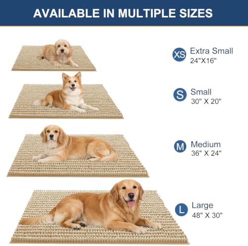 OLANLY Dog Door Mat for Muddy Paws 40x32, Ultra-Absorbent Chenille Mud Mat - Image 2