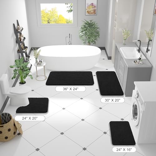 OLANLY Bathroom Runner Rugs 59x20, Extra Soft Absorbent Chenille Bath Rugs - Image 2