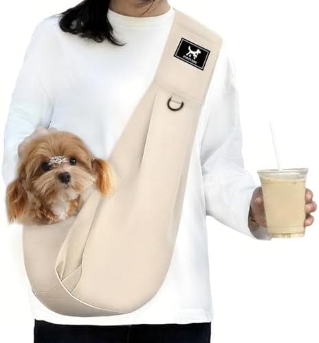 Dog Sling Carrier for Small Dogs up to 15 lbs, Hands-Free, Size L by PAWPUBBY