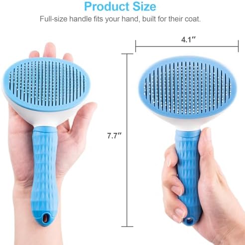 Depets Self Cleaning Slicker Brush, Dog Cat Bunny Pet Grooming Shedding Brush - Image 5