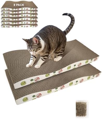 TIMHAKA 8 Pack Cat Scratching Board, Double-Sided Usability, by TIMHAKA