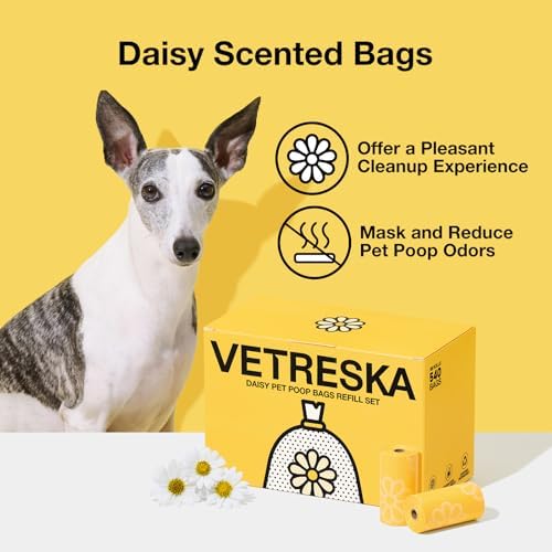VETRESKA Daisy Scented Dog Poop Bags, Leak-proof - Image 2