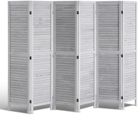VEVOR Wood Room Divider, 6 Panel Wood Folding Privacy Screen, 66.9 Inches Tall by VEVOR
