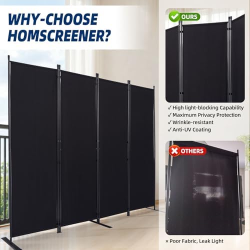 4 Panel Wide Room Divider Wall Screen - Image 4