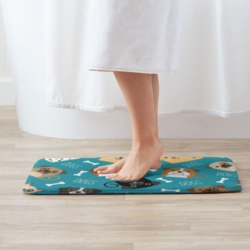Cute Dogs Bath Mat Non-Slip Soft Microfiber Bathroom Rugs Washable Bathmat - Image 2