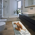 Funny Highland Cow Bath Mat Fun Animals in Bathtub Brown Calf Cute Cattle by ZZYSKS