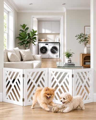 16" Short Dog Gate, Puppy Gate Indoor, Freestanding Small Dog Gate, 4 Panel - Image 3