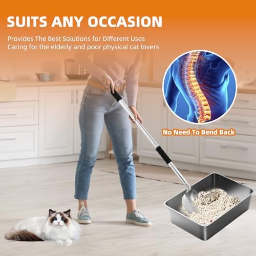 Metal Cat Litter Scoop, Stainless Steel Kitty Litter Scooper - Image 2