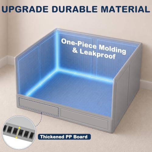 BoYata Dog Litter Box with High Walls, Foldable Dog Pee Pad Holder Indoor - Image 4