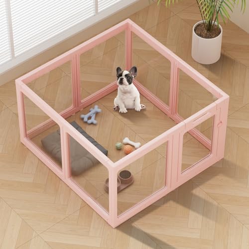 Clear Acrylic Dog Playpen Indoor Pet Pen, 8 Panels by ClimbHope