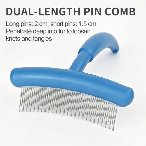 Stainless Steel Pet Dematting Deshedding Brush, Pet Grooming Tool - Image 2