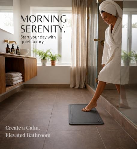 Stone Bath Mat – Diatomaceous Earth Quick Drying Non-Slip Bathroom Mat – - Image 3