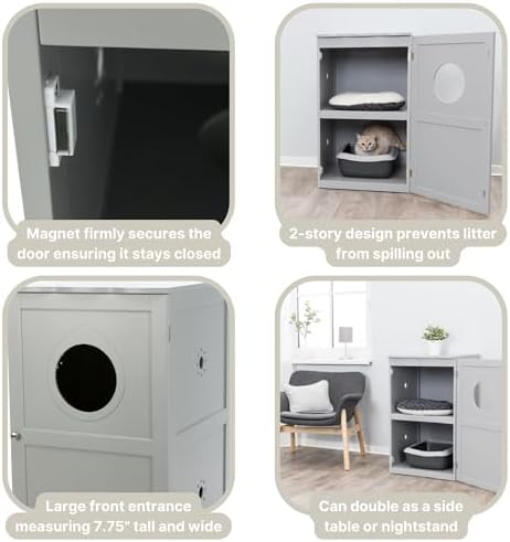 Trixie 2 Story Furniture Litter Box Enclosure, Hidden Litter Box - Image 4