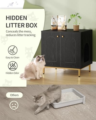Hzuaneri Cat Litter Box Enclosure, Hidden Litter Box Furniture, Sisal Mat - Image 6