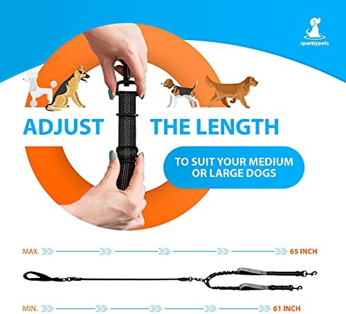 SparklyPets Double Dog Leash for 2 Dogs – Rope Bungee Dual Leash for Medium and - Image 5