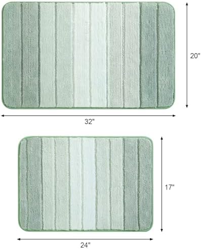 Kmson 2 Piece Ombre Bath Mat Set - Image 2