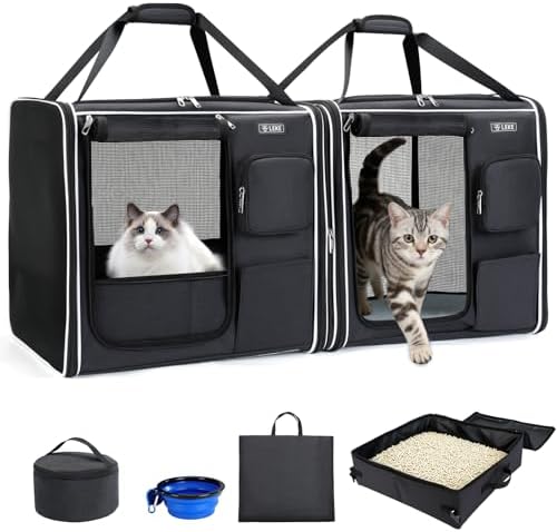 Lekereise Large Cat Carrier Soft Sided, Large cat Travel Carrier by Lekereise