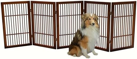 Urnporium Pet Dog Gate Freestanding, Strong Durable Folding Wooden Fence - Image 2