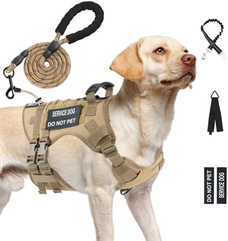 No Pull Tactical Dog Harness for Large Dogs, Service Dog Vest by Yungaspy