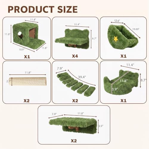 Cat Wall Furniture, 13 in 1 Moon & Bridge Cat Wall Shelves - Image 2