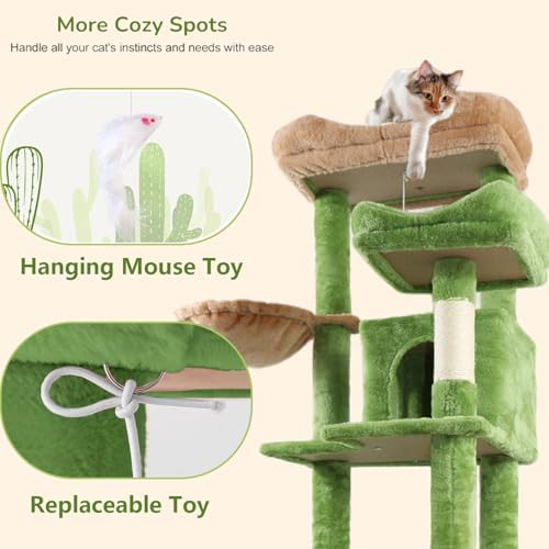 68 Inches Multi-Level Large and Tall Cat Tree Tower - Image 4