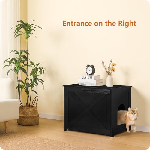 Dwanton Cat Litter Box Enclosure, Hidden Litter Box Furniture, 27.6 Inches - Image 2