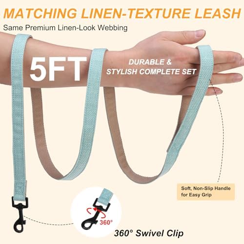 BEAUTYZOO Adjustable No Pull Dog Harness and Leash Set, Linen Style Woven - Image 7