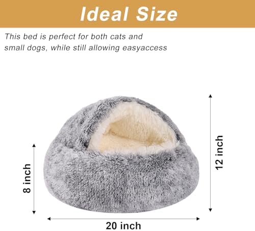 Hooded Dog Bed for Small Dogs, Nest Dog Beds, Washable Cute Cat Cave Bed - Image 5