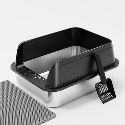Premium Stainless Steel Cat Litter Box by FYLICA