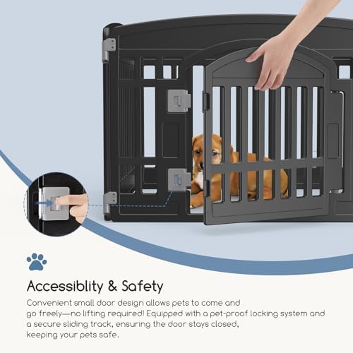 DUMOS Plastic Dog Playpen, 4 Panels 24 Inch Small Pet Fence Play Pen - Image 3