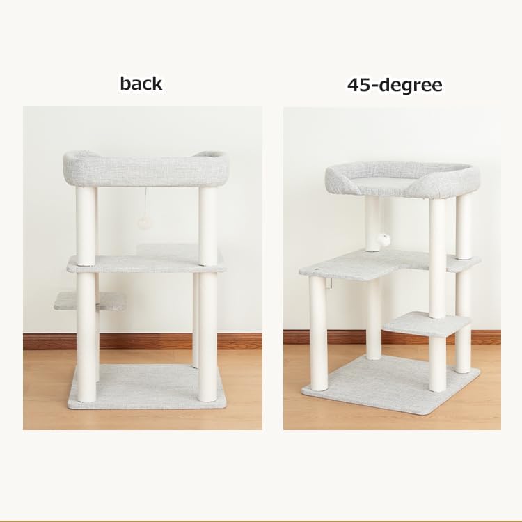 37.5" Cat Tree Tower for Large & Senior Cats, Low-Step Design - Image 3
