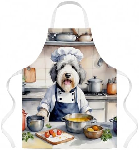 Caroline's Treasures Old English Sheepdog The Chef Apron Cooking Kitchen Server by CarolinesTreasures