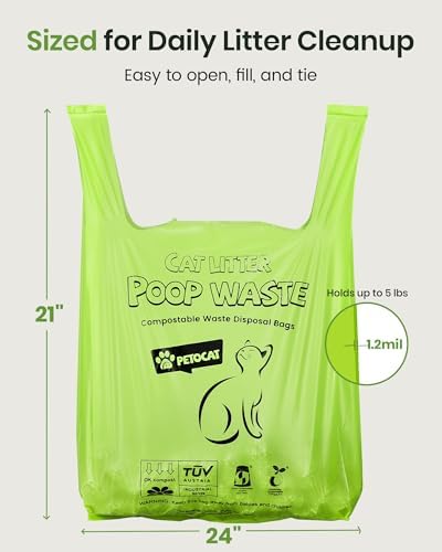 Cat Litter Bags for Poop, Certified Compostable Cat Waste Disposal Bag - Image 3