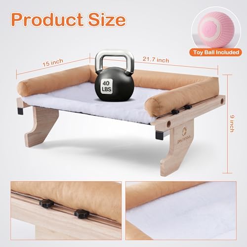 Cat Window Perch + Bonus Toy by Petronaut – Solid Wood, Durable & Easy-Clean - Image 2