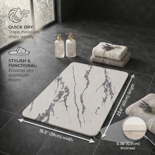 Stone Bath Mat – Diatomaceous Earth Quick Drying Non-Slip Bathroom Mat – - Image 2