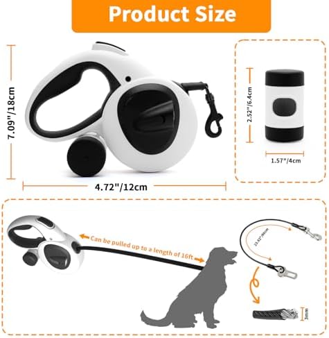 Retractable Dog Leash with USB Rechargeable LED Light - Image 5