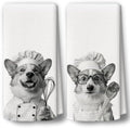 Dog Kitchen Towels Decor Set of 2 by BCUANGD