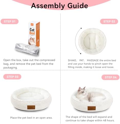 Zerbuger 20in Cream Round Dog Bed Sofa - Image 6